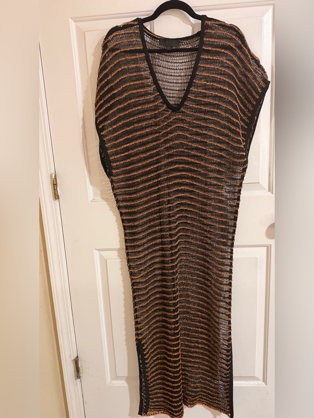 Zara Black and Copper crochet/kaftan coverup